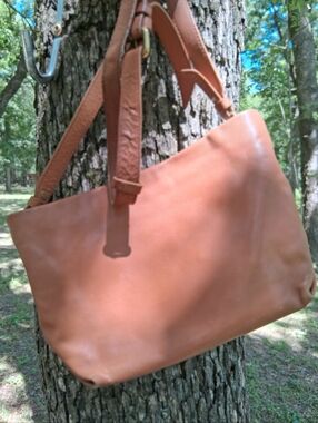J. Crew Cognac Leather Shoulder Tote